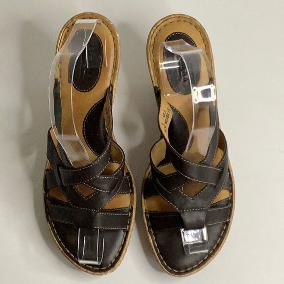 Born Brown Wedge Heel Sandals Size 9 - Picture 3 of 16